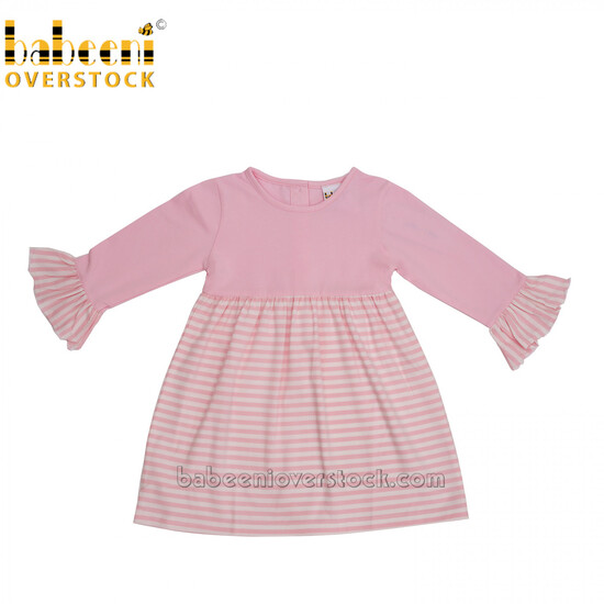 Lovely pink plain dress for baby girls - BB1642